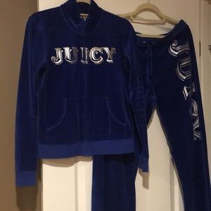 Juicy Women’s XL Royal Blue velour jogging suit